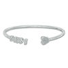 Thumbnail Image 0 of Diamond Accent Heart and "MOM" Open Flex Bangle in Sterling Silver - 7.5"