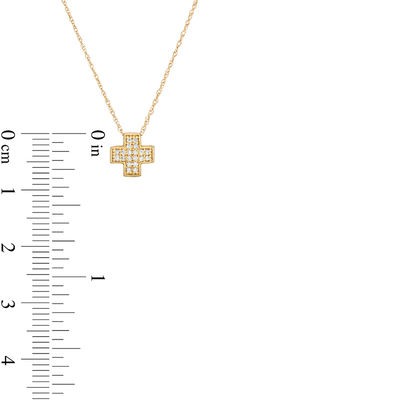 0.06 CT. T.W. Diamond Cross Pendant in 10K Gold