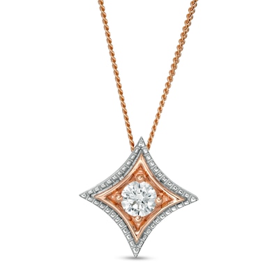 0.18 CT. Certified Canadian Diamond Solitaire Pendant in 10K Two-Tone Gold (I/I2)