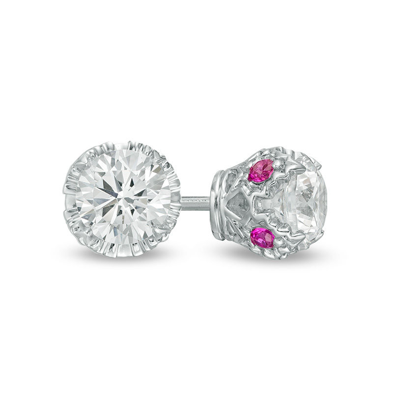 Main Image 1 of Peoples 100-Year Anniversary 1.40 CT. T.W. Certified Canadian Diamond Solitaire Stud Earrings in 14K White Gold (I/I1)