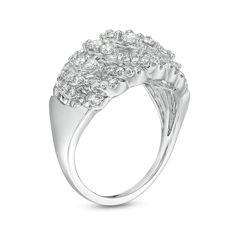 1.00 CT. T.W. Diamond Marquise Wave Ring in 10K White Gold|Peoples Jewellers
