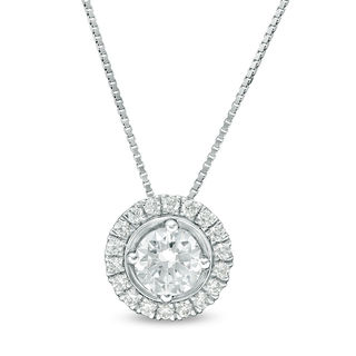 1.00 CT. T.W. Diamond Frame Pendant in 14K White Gold