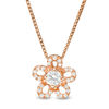 0.25 CT. T.W. Diamond Flower Pendant in 10K Rose Gold