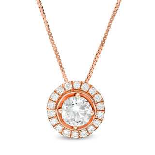 CT. T.W. Diamond Frame Pendant in 14K Rose Gold