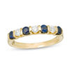 EFFY™ Collection Blue Sapphire and 0.23 CT. T.W. Diamond Alternating Stackable Ring in 14K Gold