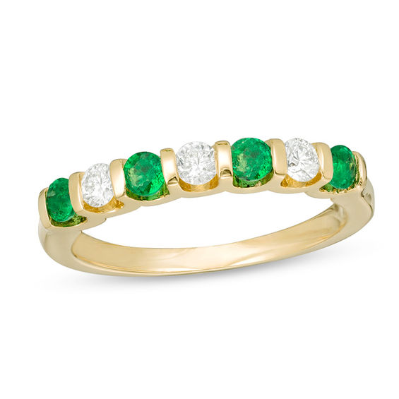 EFFY™ Collection Emerald and 0.23 CT. T.W. Diamond Alternating ...