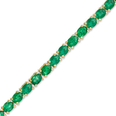 EFFY™ Collection Oval Emerald Tennis Bracelet in 14K Gold