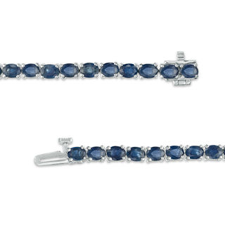 EFFY™ Collection Oval Blue Sapphire Tennis Bracelet in 14K White Gold