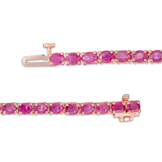 EFFY™ Collection Oval Ruby Tennis Bracelet in 14K Rose Gold