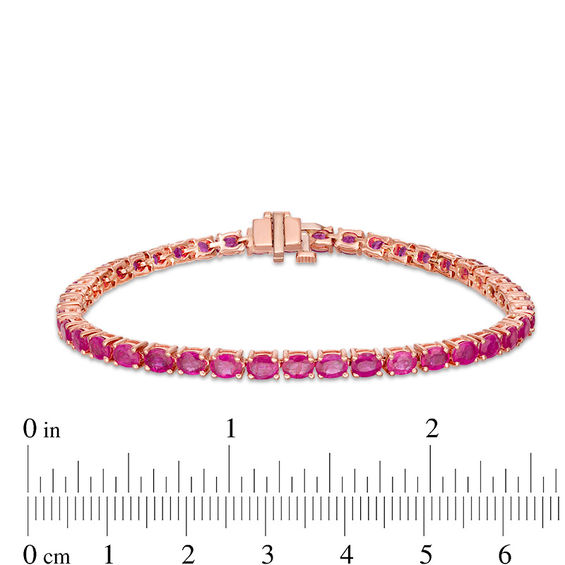 EFFY™ Collection Oval Ruby Tennis Bracelet in 14K Rose Gold