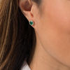 Thumbnail Image 1 of EFFY™ Collection 5.0mm Emerald and 0.12 CT. T.W. Diamond Frame Stud Earrings in 14K White Gold