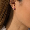 Thumbnail Image 1 of EFFY™ Collection Emerald-Cut Rhodolite Garnet Solitaire Stud Earrings in 14K Rose Gold