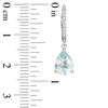 EFFY™ Collection Pear-Shaped Aquamarine and 0.10 CT. T.W. Diamond Drop Earrings in 14K White Gold