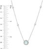 EFFY™ Collection 6.0mm Aquamarine and 0.10 CT. T.W. Diamond Frame and Station Necklace in 14K White Gold