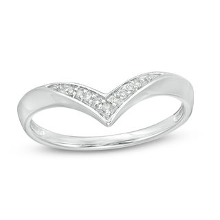 0.04 CT. T.W. Diamond Chevron Ring in Sterling Silver