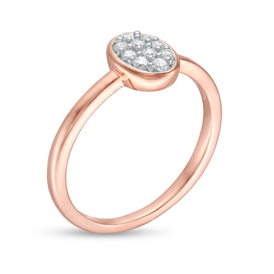 0.145 CT. T.W. Oval Composite Diamond Ring in 10K Rose Gold