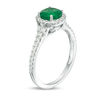 EFFY™ Collection 6.5mm Emerald and 0.33 CT. T.W. Diamond Frame Ring in 14K White Gold