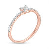 0.18 CT. T.W. Diamond Flower Ring in 10K Rose Gold