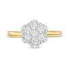 0.45 CT. T.W. Composite Diamond Flower Frame Ring in 10K Gold