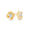 Thumbnail Image 0 of 0.09 CT. T.W. Composite Diamond Love Knot Stud Earrings in 10K Gold