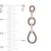 0.37 CT. T.W. Enhanced Champagne and White Diamond Linked Teardrop Earrings in 10K Rose Gold