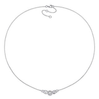 0.15 CT. T.W. Diamond Curve Necklace in Sterling Silver - 17"