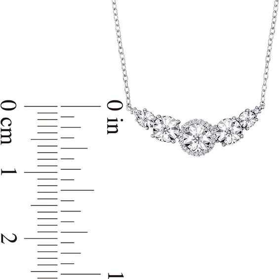 0.15 CT. T.W. Diamond Curve Necklace in Sterling Silver - 17"