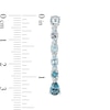 Multi-Shaped Blue Topaz Linear Drop Earrings in Sterling Silver