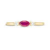 Thumbnail Image 3 of Sideways Marquise Ruby and 0.066 CT. T.W. Diamond Side Accent Stackable Band in 10K Gold