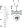 Thumbnail Image 2 of 0.10 CT. T.W. Diamond Dog Bone and "BFF" Heart Pendant in Sterling Silver