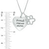 Thumbnail Image 1 of 0.10 CT. T.W. Diamond Paw Print Outline and "Proud rescue mom" Heart Charm Pendant in Sterling Silver