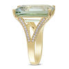 Thumbnail Image 2 of Emerald-Cut Green Quartz and 0.44 CT. T.W. Diamond Split Shank Ring in 14K Gold