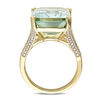 Thumbnail Image 3 of Emerald-Cut Green Quartz and 0.44 CT. T.W. Diamond Split Shank Ring in 14K Gold