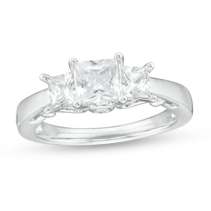 Celebration Canadian Ideal 1.00 CT. T.W. Princess-Cut Diamond Engagement Ring in 14K White Gold (I/I1)|Peoples Jewellers