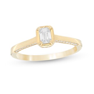 0.45 CT. T.W. Certified Canadian Emerald-Cut Diamond Solitaire Engagement Ring in 14K Gold (I/SI2)