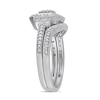 0.23 CT. T.W. Princess-Cut Composite Diamond Art Deco Bridal Set in Sterling Silver