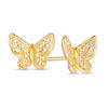 Thumbnail Image 0 of 0.09 CT. T.W. Diamond Butterfly Stud Earrings in 10K Gold