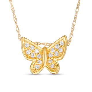 0.09 CT. T.W. Diamond Butterfly Pendant in 10K Gold