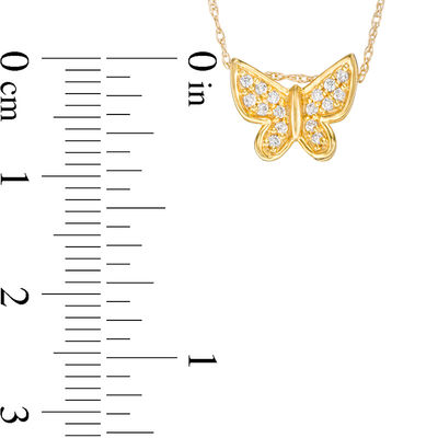 0.09 CT. T.W. Diamond Butterfly Pendant in 10K Gold