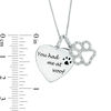 0.10 CT. T.W. Diamond Paw Print Outline and "You had me at woof" Heart Charm Pendant in Sterling Silver