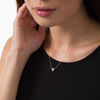 Thumbnail Image 1 of 0.10 CT. T.W. Enhanced Black and White Diamond Triangle Necklace in 10K Rose Gold - 17"