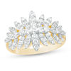 0.95 CT. T.W. Diamond Fan Ring in 10K Gold