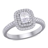 Thumbnail Image 1 of 0.95 CT. T.W. Radiant-Cut Diamond Double Frame Engagement Ring in 14K White Gold (H/VS2)