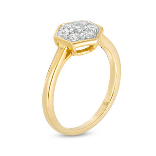 0.37 CT. T.W. Composite Diamond Hexagonal Frame Ring in 10K Gold