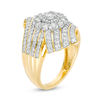 1.69 CT. T.W. Diamond Frame Multi-Row Wave Ring in 10K Gold