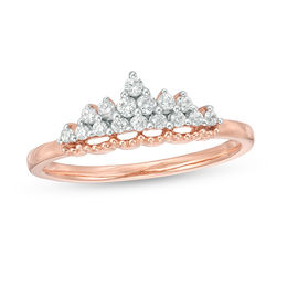 0.145 CT. T.W. Diamond Crown Ring in 10K Rose Gold