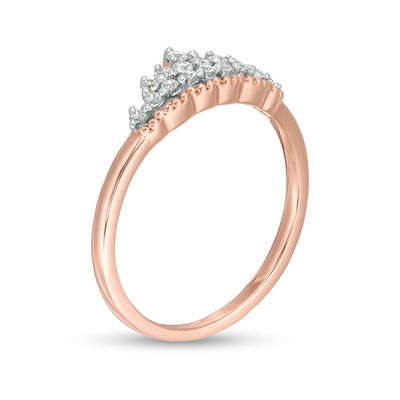 0.145 CT. T.W. Diamond Crown Ring in 10K Rose Gold