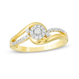 0.18 CT. T.W. Diamond Frame Bypass Promise Ring in 10K Gold