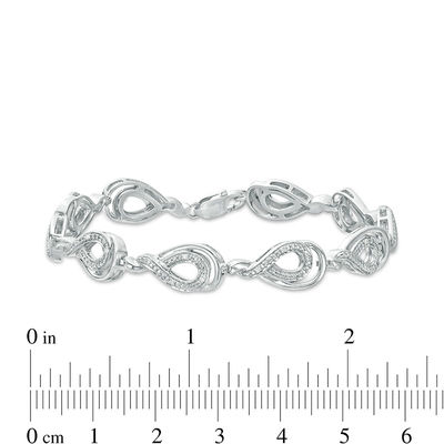 0.10 CT. T.W. Diamond Teardrop Bracelet in Sterling Silver