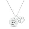 Thumbnail Image 0 of 0.10 CT. T.W. Diamond "I LOVE MY FUR BABY" and Paw Print Charm Pendant in Sterling Silver